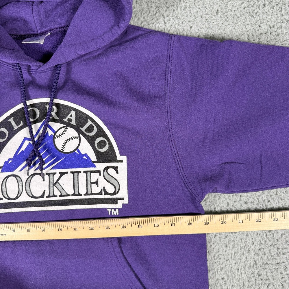 Colorado Rockies Sweatshirt Hoodie Size Small MLB Purple Jerzees Pullover - Picture 4 of 7